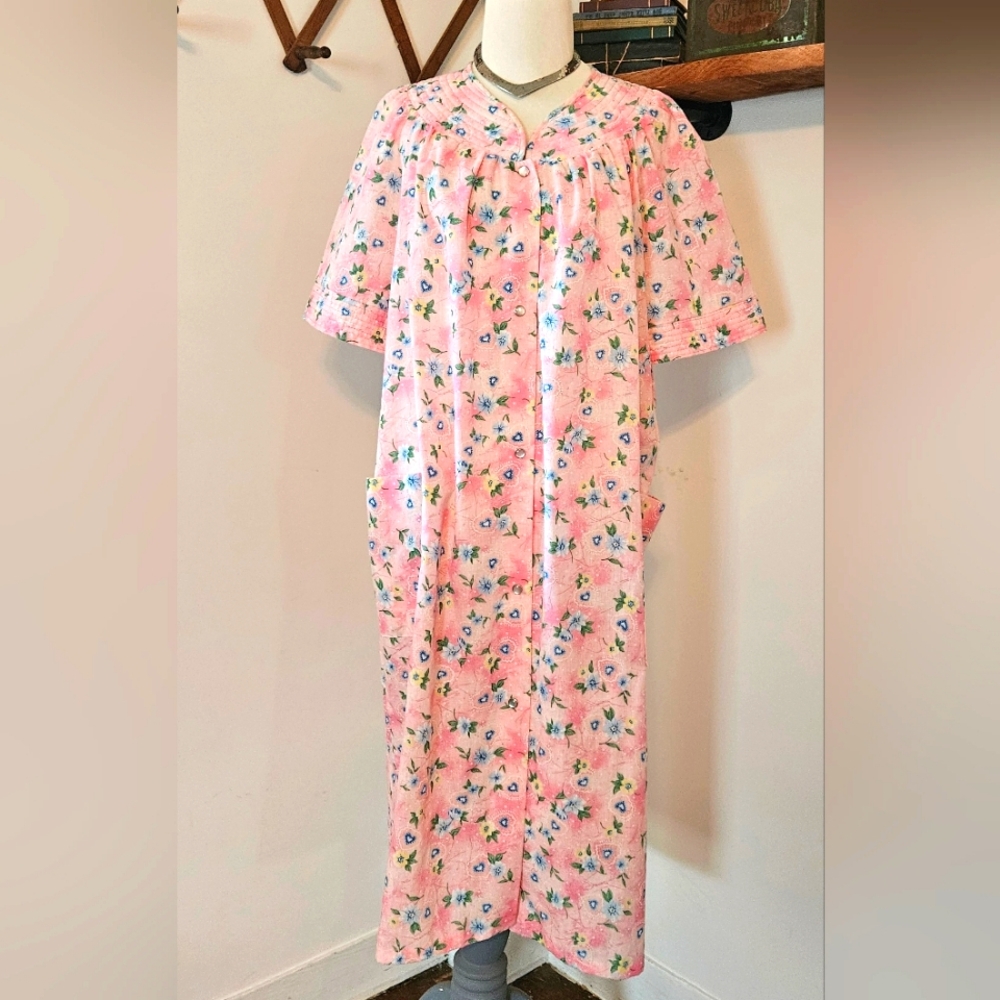 Lady‎ Manhattan~Vintage~Housecoat~Robe~Duster~Dressing gown~Large